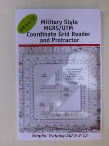 Military Style MGRS/UTM Coordinate Grid Reader & Protractor. Delivery is Free