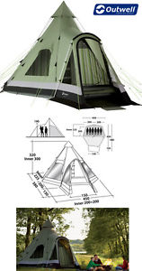 Outwell Indian Lake - 6 Person TeePee / Bell tent.
