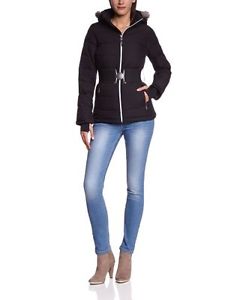 Tg 36| Killtec - Piumino da donna con cintura e cappuccio rimovibile Tayna, Nero