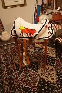 Fully beaded horse saddle