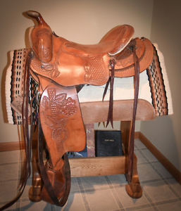 JJ Maxwell Saddle 16  Western Pleasure Trail Equitation Full QH bars