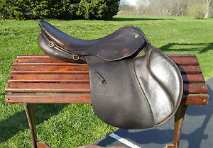 STUBBEN Lancelot saddle WOOL flocked 18" - 18.5", 27 NARROW tree BROWN
