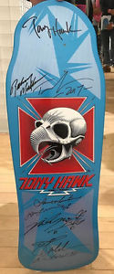 TONY HAWK SKATEBOARD DECK SIGNED Chicken Skull BONES BRIGADE POWELL PERALTA