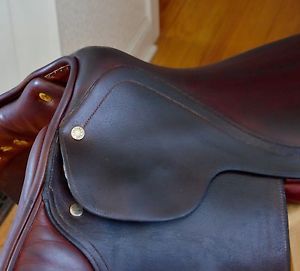 HERMES Paris 16" Hunter/Jumper Close Contact English French Saddle w/ Knee Rolls