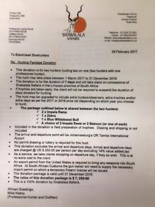 Hunting package to South Africa