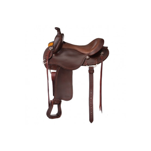 New 16 Inch Dark Brown Leather Tough 1 Lightweight Western Trail Pleasure Saddle