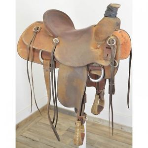 Used 15" DHS Saddles(DYNAMITE HORSEMAN SUPPLY) Team Roping Saddle: U15DHSTRRO