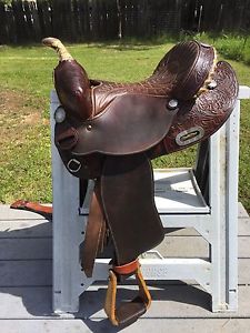 14" Tex Tan Hereford Brand turn and burn barrel racer saddle made in Texas