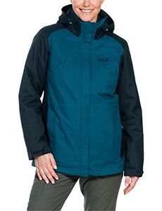 Tg Medium| Jack Wolfskin - Giacca "Amply" da donna, 3 in 1 Blu Blu M