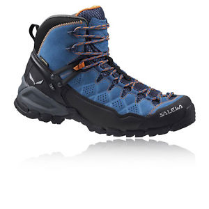 Salewa Alpine Mid Womens Black Blue Waterproof Walking Hiking Boots Shoes