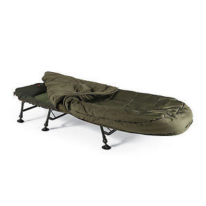 Cyprinus 6 leg Fishing Carp bed bedchair & 5 Season Sleeping bag sleep system