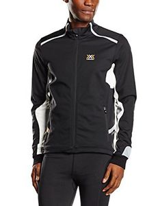 Tg Large| X-Bionic Running Winter Spherewind Light Ow Giacca, Uomo, Nero/Bianco,