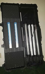 JAMESON FLUORESCENT PORTABLE HDT TENT LIGHT Kit SET of 4 Pelican Case Gun