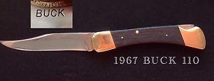 1967 One Line Inverted Stamp BUCK 110 Knife 1960s Early Vintage Old Pocket Rare