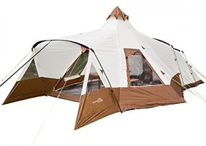 Skandika Navaho Modern Teepee Tent - Beige/Brown, 5 Persons