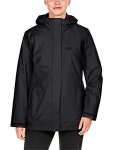 Tg Medium| Jack Wolfskin, Giacca Donna 3-in-1 Iceland, Nero (Black), M
