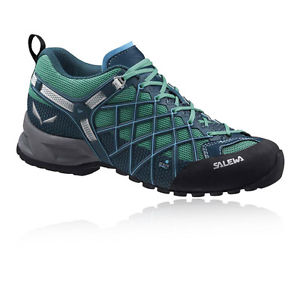 Salewa Wildfire Womens Green Blue Gore Tex Outdoors Walking Hiking Shoes