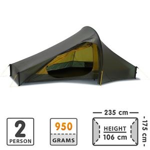 Nordisk Telemark 2 Lw Aluminium Poles Unisex Tent - Forest Green One Size