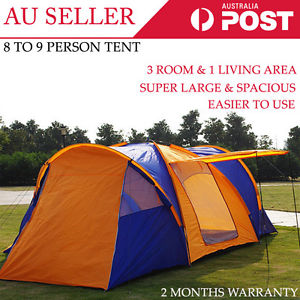 8-9 Person Dome Tent Camping Hiking Tents Canopies Sleeping Windows Ventilation