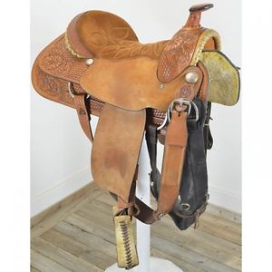 Used 15.5" Tex Tan Roping Saddle Code: U155TEXTAN12CB