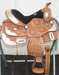 14" kid show saddle trail pleasure Lite Western Semi Q bars Silver Glitz SHOWMAN