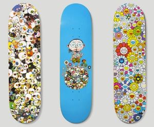 Takashi Murakami x VANS Skateboard Deck Complete 3Pcs Set Flower/Skulls/Self