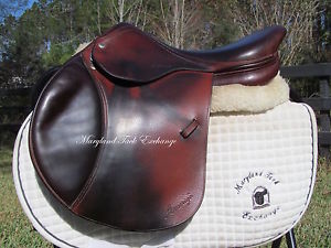 17.5" AMERIGO CERVIA close contact jumping saddle- medium tree-Front blocks