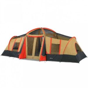 NEW Ozark Trail 10-Person 3-Room Vacation Tent Built-In Mud Mat Weather Windows
