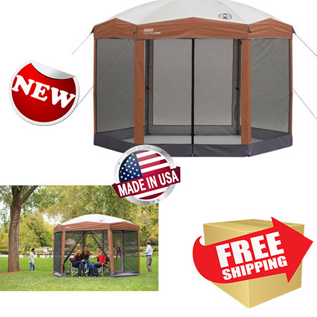 Coleman Hex Instant Screened Canopy Gazebo Outdoor Shelter Freestanding Travel