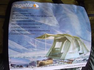 Regatta 6 man family tent with large living Brand New