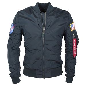 ALPHA Industries Giacca Uomo MA-1 TT Nasa Reversibile Wende- giacca Rep. blu