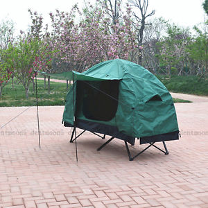 4 in 1 Tent Cot Single Porta Sleeping Bag Foot Pump Bag Case Hiking Camping Hunt