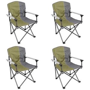 4 x Quest Elite Deluxe Range Suffolk Folding Chair Green