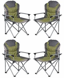Kampa The Guv'nor Folding Camping Armchair Heavy Duty Max Load 18.9 st Green x 4