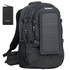 ECEEN® Hiking Backpack, 7 Watts Solar Panel Bag, Nylon Materials, with 10000mAh
