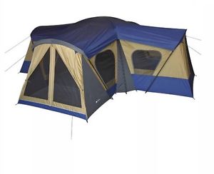 New Ozark Trailer Base Camp 14 Person Cabin Tent 4 Room 20'x 20' Quick Set Up