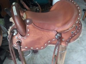 14.5" Tereque Saddle Paso Fino Saddles Hornless 100% Leather W/ Complete Set