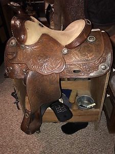 Vintage Vaquero Shop Show Saddle With Vogt Sterling Silver