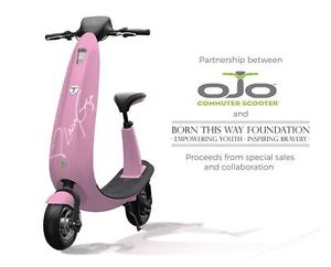 Lady Gaga Signed Limited Edition Pink OjO Commuter Scooter