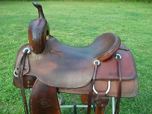 Cutting Saddle/ Custom Tall Cutter Marty Byrd 17 Inch Hard Seat