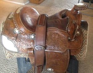 Porter Show Saddle Brown Suede seat with Silver Trim