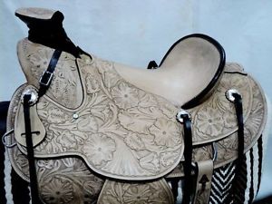 FULL COVERED LEATHER 17''WESTERN WEIGHT LEATHER SADDLE TACK SET