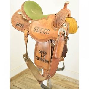 Used 14.5" Cactus Champion Saddlery Barrel Racing Saddle Code: U145CACTUSBRGR