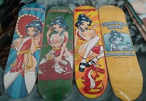 Rare Skateboard Hook-Ups naughty geisha complete set jeremy Klein deck
