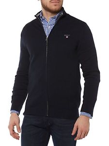 NUOVO GANT GIACCA UOMO CARDIGAN CON RV 80024 BLU SCURO BLU SCURO UOMO