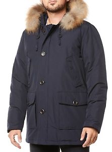 NUOVO HOX PARKA UOMO XU1900 GIACCA PIUMINO BLU SCURO BLU SCURO UOMO