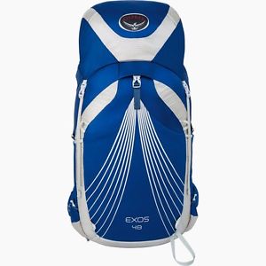 Blue Osprey Exos 58L Backpack Removable Straps Mesh & Zippered Pockets