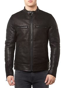 NUOVO BELSTAFF GIACCA DI PELLE UOMO 71020398 REDDALE NERO UOMO