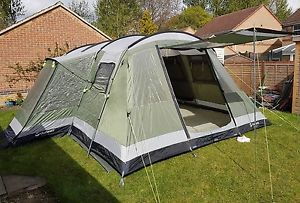 Outwell Montana 6 with front awning, fleece carpet and footprint (used twice)