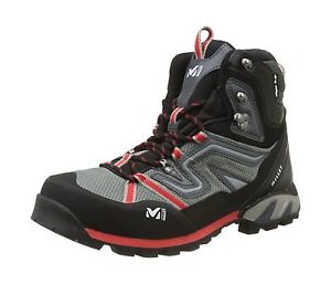 MILLET Mens Route Mesh High Rise Hiking Shoes Multicolor (Grey/red) 9 UK NEW